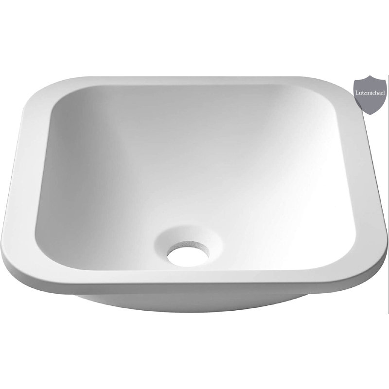 Menggutong 14.5'' White Ceramic Square Undermount Bathroom Sink Wayfair